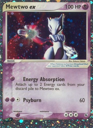Mewtwo ex 101/109 card from Ruby and Sapphire