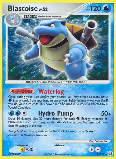 Blastoise 2/132 card from Secret Wonders
