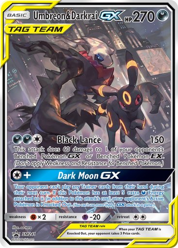 Umbreon & Darkrai GX SM241 card from SM Promos