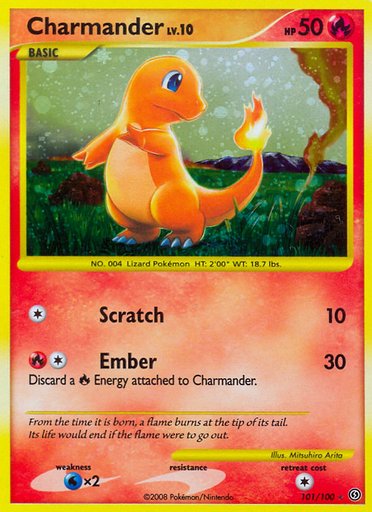 Charmander 101/100 card from Stormfront