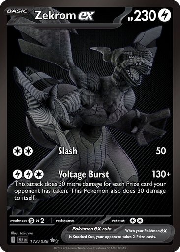 Zekrom ex 172/086 card from SV: Black Bolt