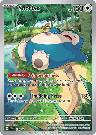Snorlax (Pokemon Center Exclusive) 051 card from SV: Scarlet & Violet Promo Cards