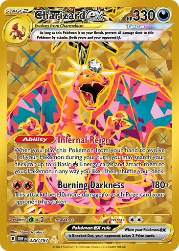 Charizard ex 228/197 card from SV03: Obsidian Flames