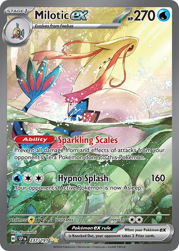 Milotic ex 237/191 card from SV08: Surging Sparks