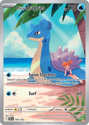 Misty's Lapras 194/182 card from SV10: Destined Rivals