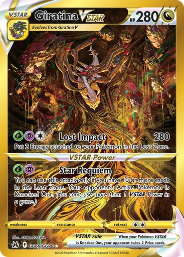 Giratina VSTAR (Secret) GG69/GG70 card from SWSH: Crown Zenith: Galarian Gallery