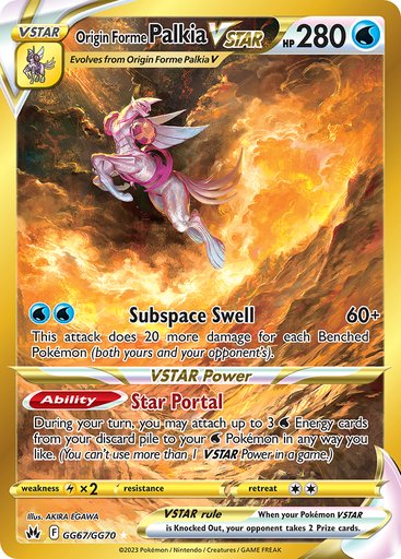 Origin Forme Palkia VSTAR (Secret) GG67/GG70 card from SWSH: Crown Zenith: Galarian Gallery