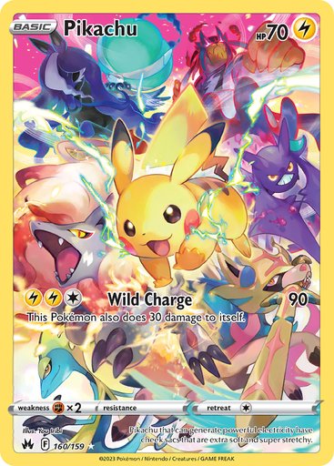 Pikachu (Secret) 160/159 card from SWSH: Crown Zenith