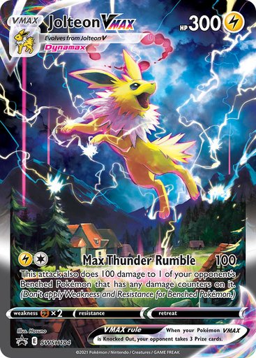 Jolteon VMAX SWSH184 card from SWSH: Sword & Shield Promo Cards