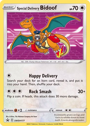 Special Delivery Bidoof SWSH177 card from SWSH: Sword & Shield Promo Cards