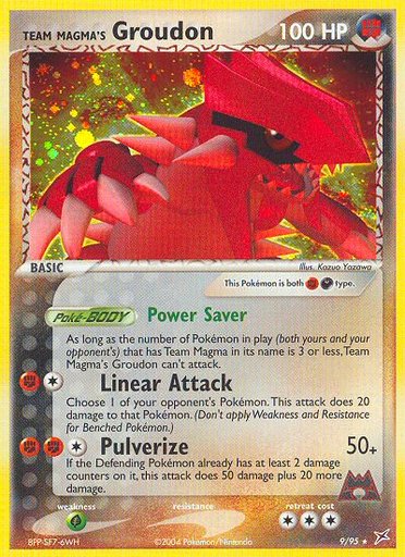 Team Magma's Groudon 9/95 card from Team Magma vs Team Aqua