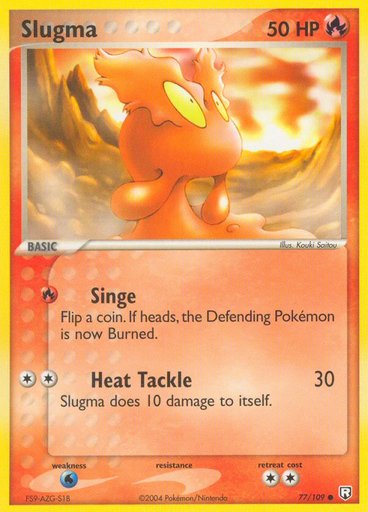 Slugma 77/109 card from Team Rocket Returns