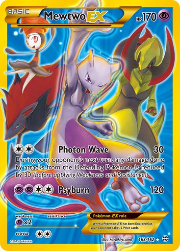 Mewtwo EX (163 Secret Full Art) 163/162 card from XY - BREAKthrough