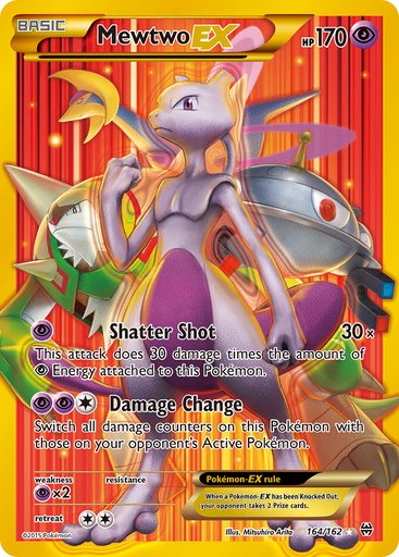 Mewtwo EX (164 Secret Full Art) 164/162 card from XY - BREAKthrough