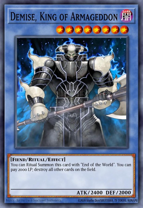 Demise, King of Armageddon DR04-EN155 card from Dark Revelation Volume 4