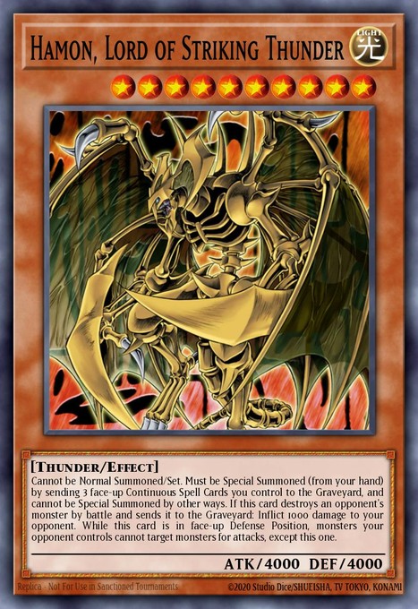 Hamon, Lord of Striking Thunder DR04-EN122 card from Dark Revelation Volume 4