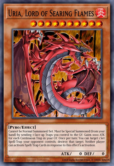 Uria, Lord of Searing Flames DR04-EN121 card from Dark Revelation Volume 4
