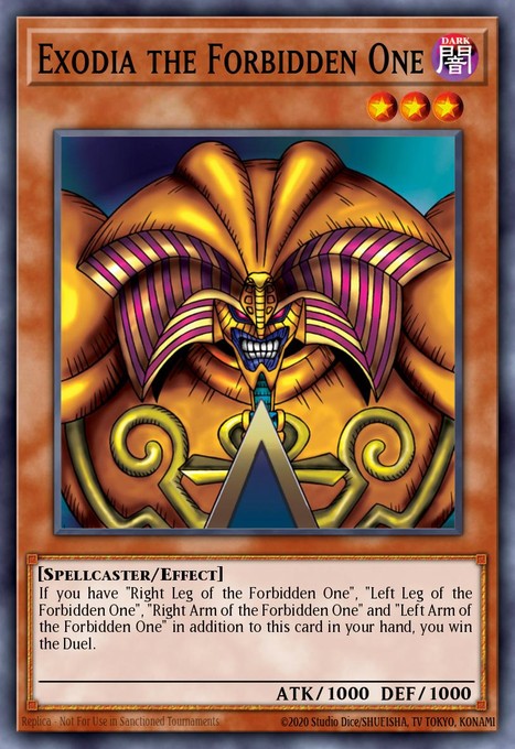 Exodia the Forbidden One UBP1-EN005 card from GX Ultimate Beginner's Pack 1