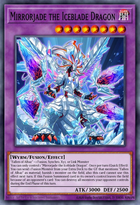 Mirrorjade the Iceblade Dragon RA05-EN148 card from Rarity Collection 5