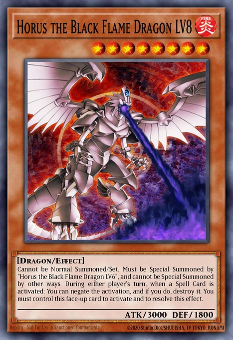 Horus the Black Flame Dragon LV8 (UTR) SOD-EN008 card from Soul of the Duelist