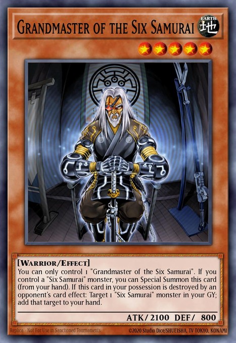 Grandmaster of the Six Samurai STON-EN000 card from Strike of Neos