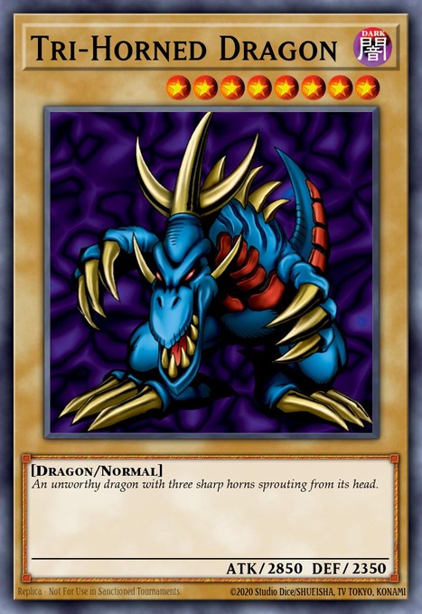 Tri-Horned Dragon (LOB-000) LOB-000 card from The Legend of Blue Eyes White Dragon