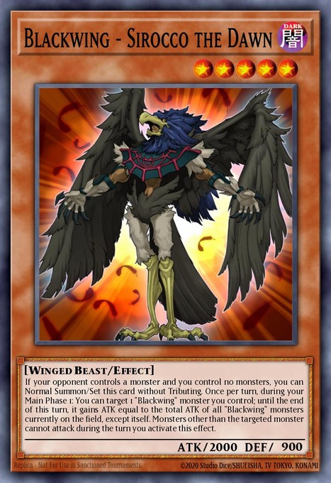 Blackwing - Sirocco the Dawn TU04-EN003 card from Turbo Pack: Booster Four