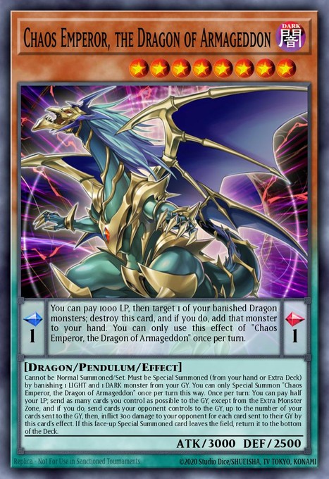 Chaos Emperor, the Dragon of Armageddon (SR) YCSW-EN011 card from Yu-Gi-Oh! Championship Series Prize Cards