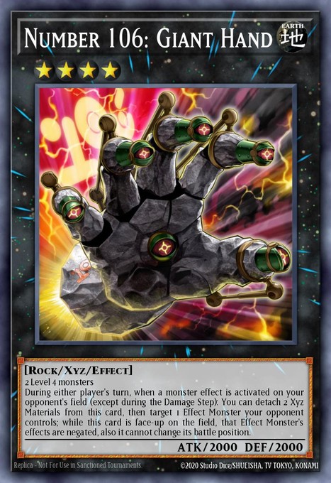 Number 106: Giant Hand YCSW-EN006 card from Yu-Gi-Oh! Championship Series Prize Cards
